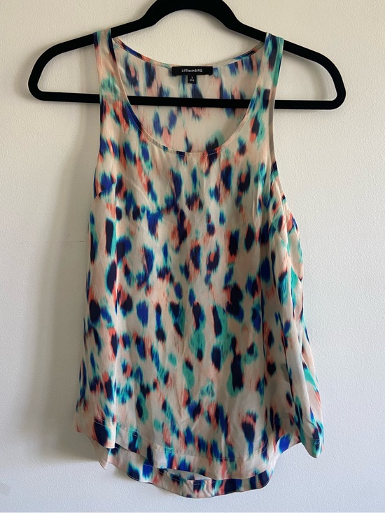 LIFE with BIRD Tops - Life With Bird 100% Silk Tank Top Blouse Flowy Lightweight Colorful Summer Sz 2